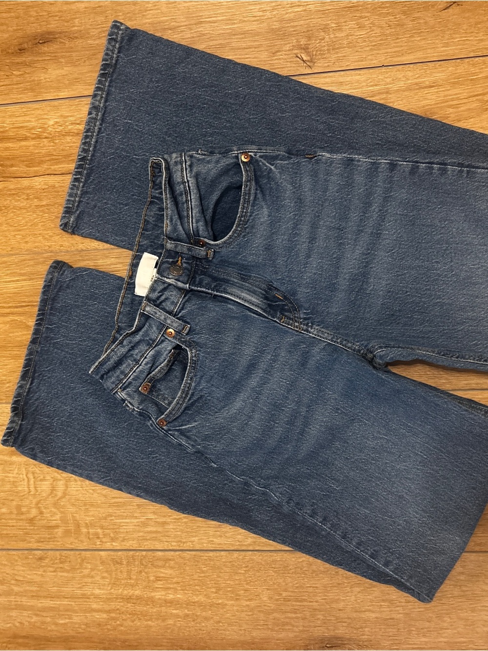 H&M Women's Dark Blue Wide Leg Jeans